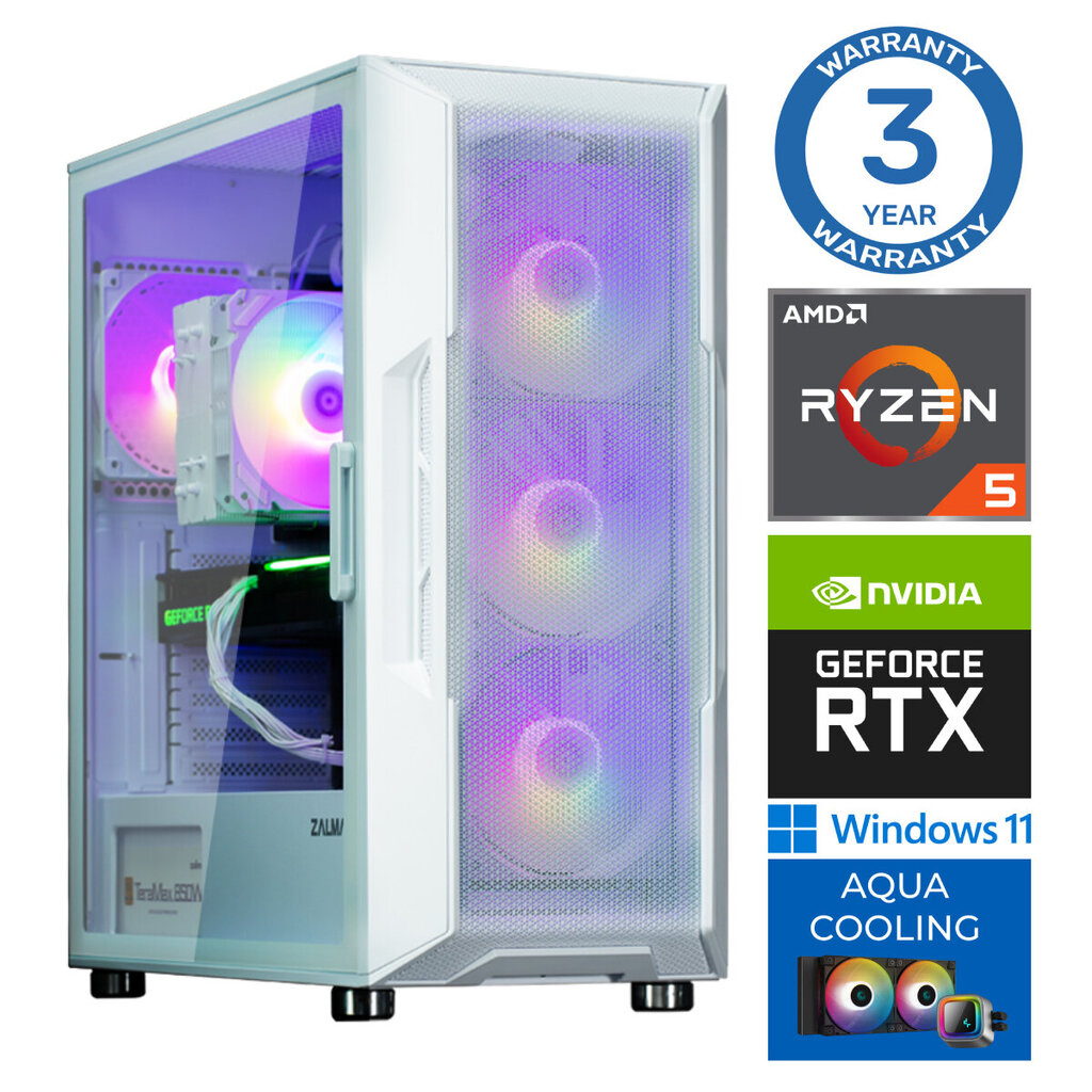 INTOP AQUA Ryzen 5 7600X 16GB DDR5 2TB SSD M.2 NVME RTX4060 8GB WIN11 hind ja info | Lauaarvutid | hansapost.ee