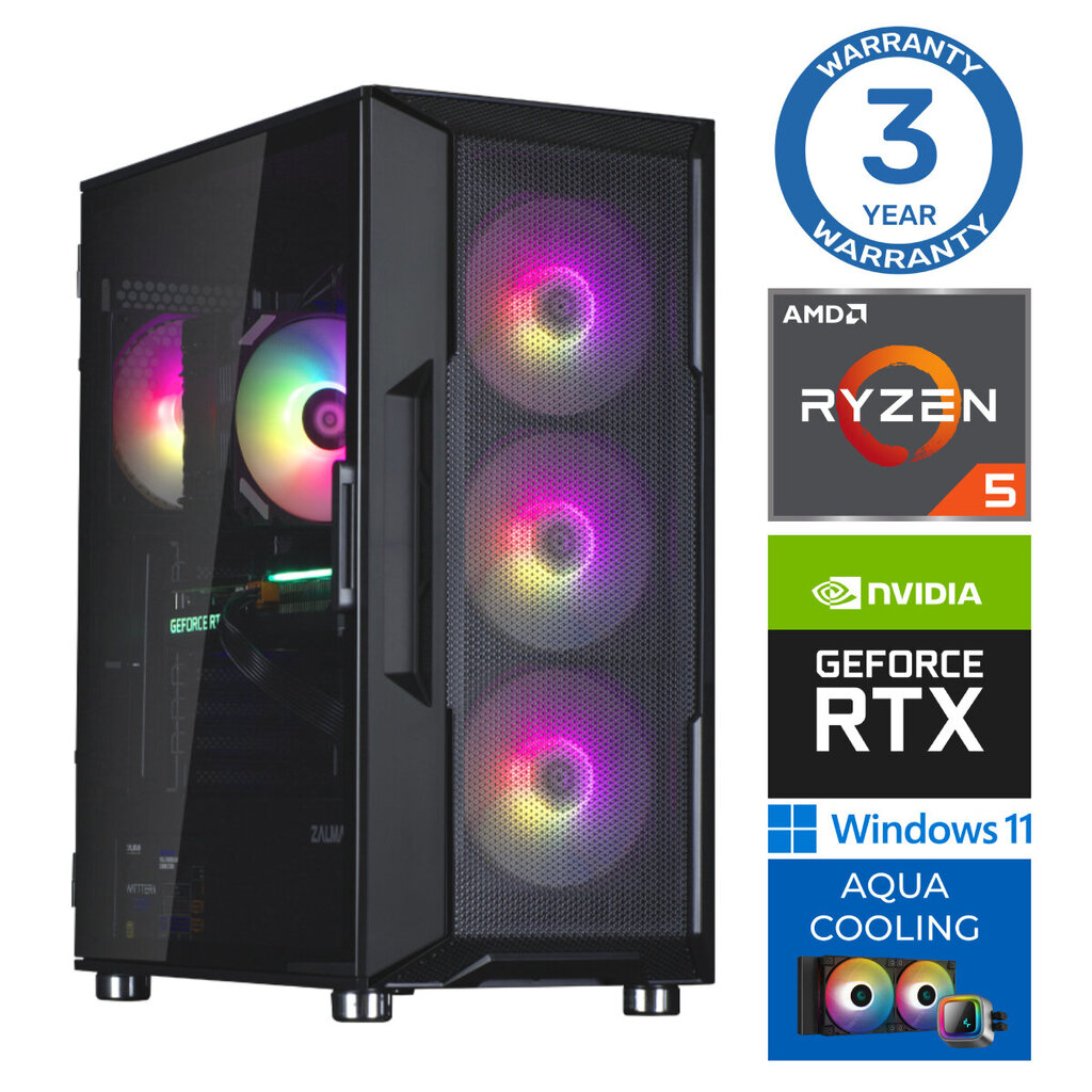 INTOP AQUA Ryzen 5 7600X 16GB DDR5 2TB SSD M.2 NVME+2TB RTX3060 12GB WIN11 hind ja info | Lauaarvutid | hansapost.ee