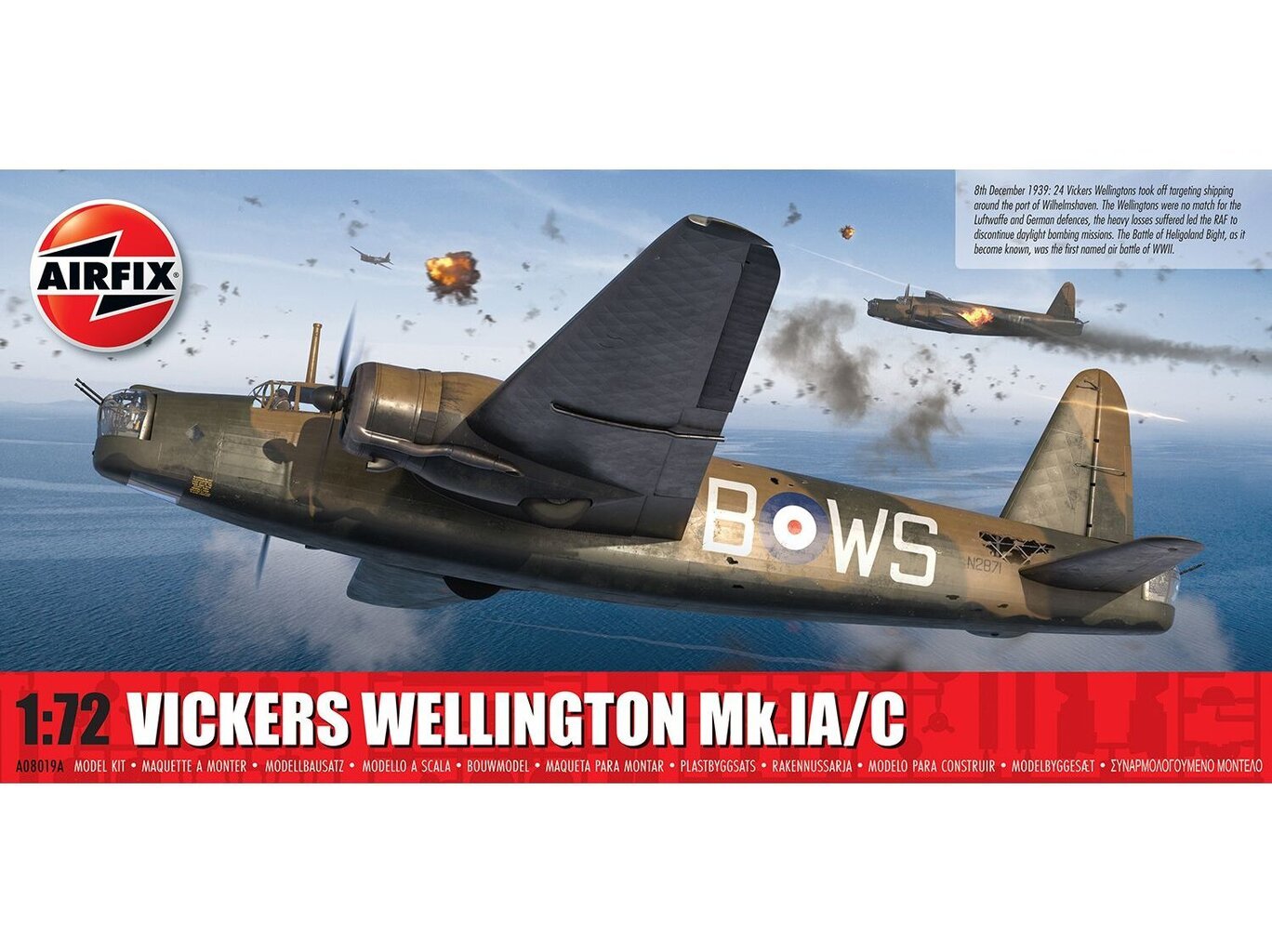 Mudel Airfix - Vickers Wellington Mk.IA/C, 1/72, A08019A hind ja info | Klotsid ja konstruktorid | hansapost.ee