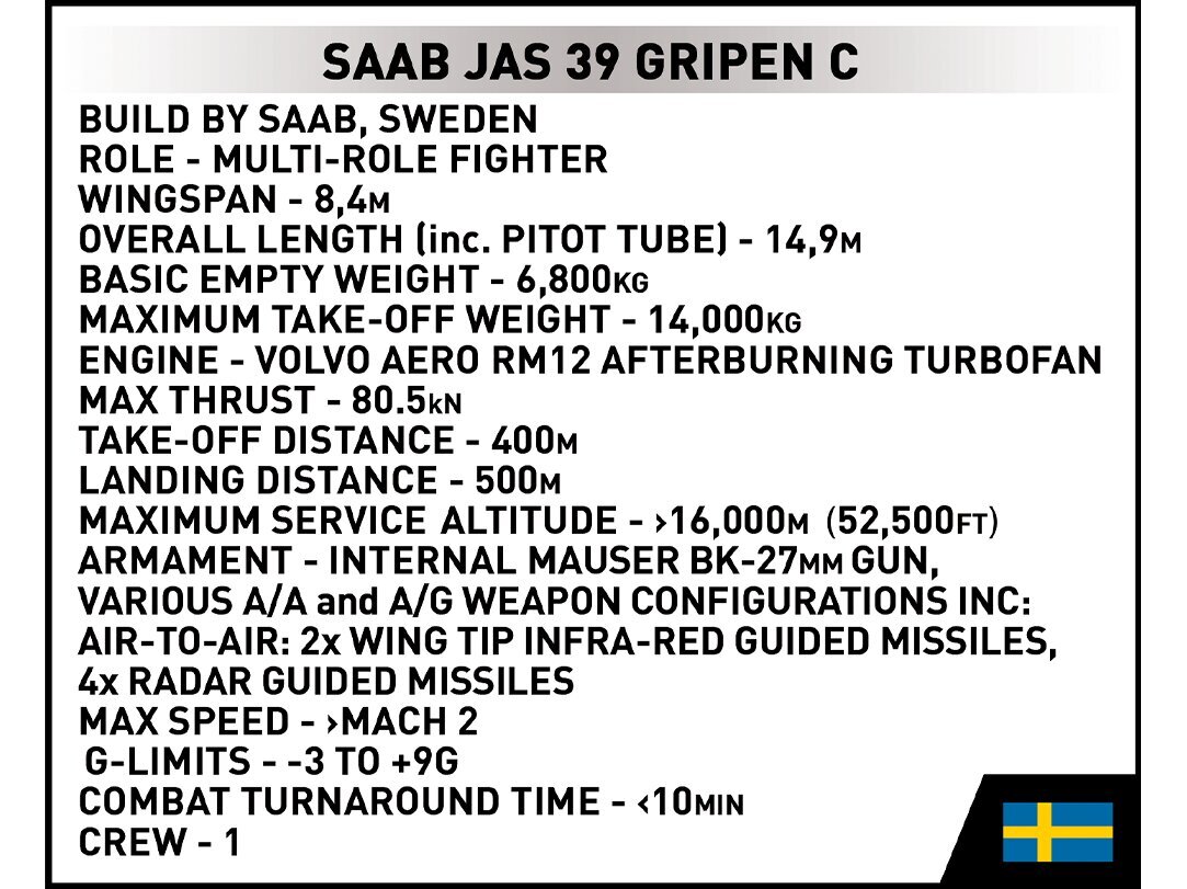 Plastkonstruktorid Saab JAS 39 Gripen C, 1/48, 5828 цена и информация | Klotsid ja konstruktorid | hansapost.ee
