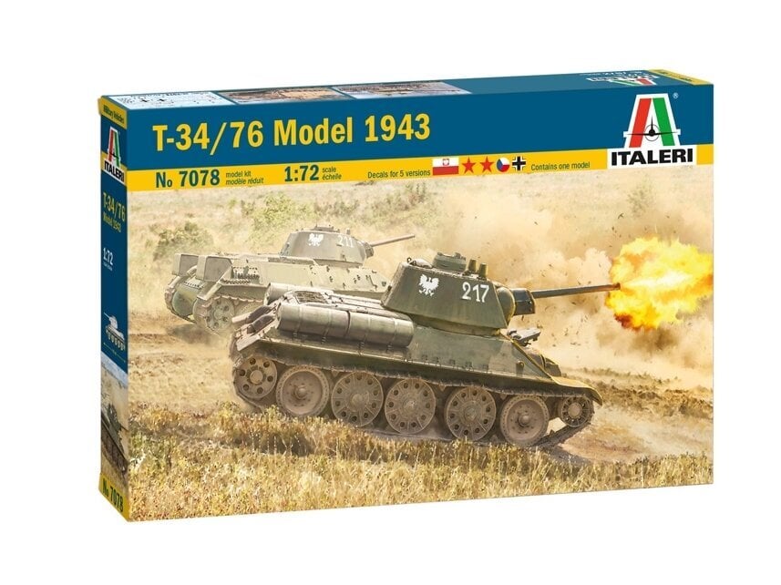 Mudelikomplekt Italeri T-34/76 Model 1943 hind ja info | Klotsid ja konstruktorid | hansapost.ee