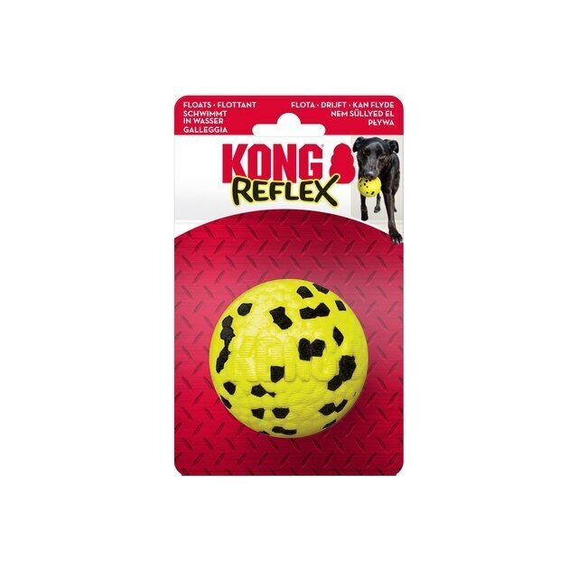 Koera mängupall Kong Reflex L, 7,62 cm, kollane цена и информация | Koerte mänguasjad | hansapost.ee