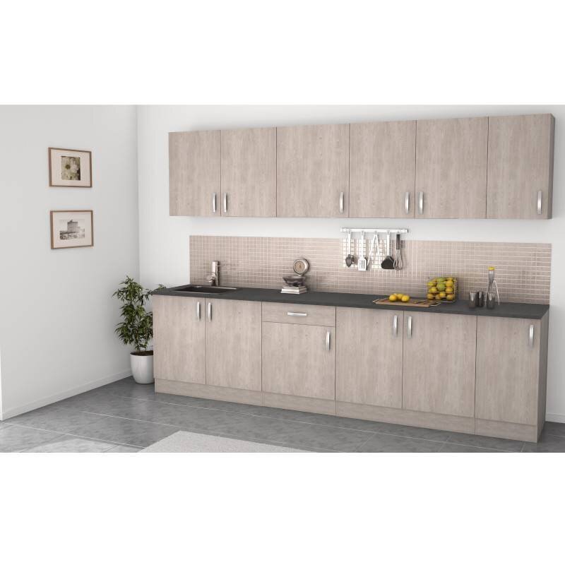Köögikapp Aatrium Paprika, 50x60x85 cm, pruun/hall hind ja info | Köögikapid | hansapost.ee