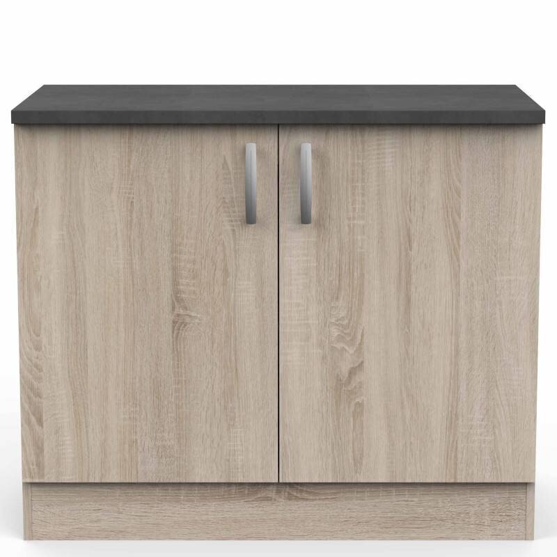 Köögikapp Aatrium Paprika, 100x60x85 cm, pruun/hall hind ja info | Köögikapid | hansapost.ee