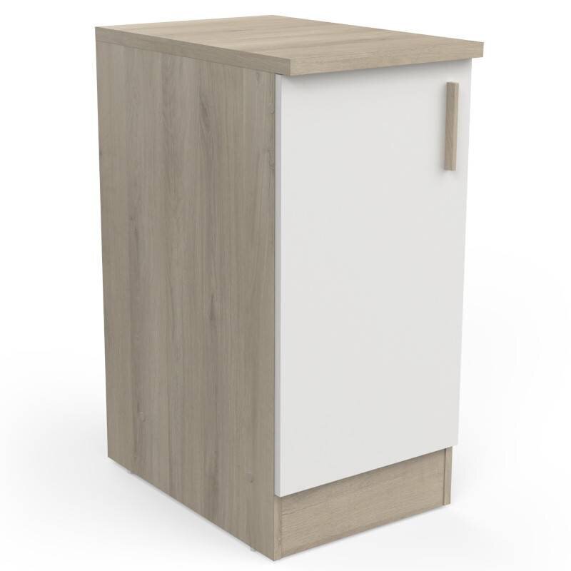 Köögikapp Aatrium Origan, 40x60x85 cm, valge/pruun цена и информация | Köögikapid | hansapost.ee