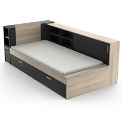 Односпальная кровать Aatrium Life Function, 90x190/200 см, коричневая/черная цена и информация | Кровати | hansapost.ee