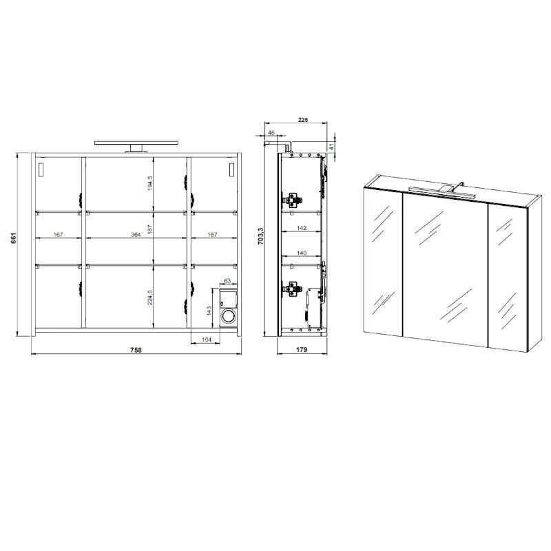 Peegelkapp Aatrium Salinas, 76x18x71 cm, valge hind ja info | Vannitoakapid | hansapost.ee