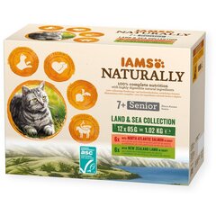 Набор для пожилых кошек IAMS Naturally, 12x85 г цена и информация | Консервы для кошек | hansapost.ee