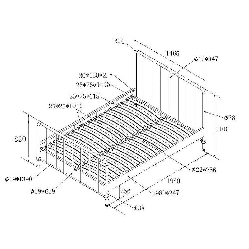 Voodi Aatrium Bronxx 140x200 cm, must hind ja info | Voodid | hansapost.ee