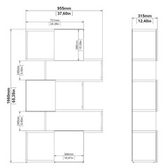 Riiul Aatrium Maze, 95x31x166 cm, pruun/hall price and information | Riiulid | hansapost.ee