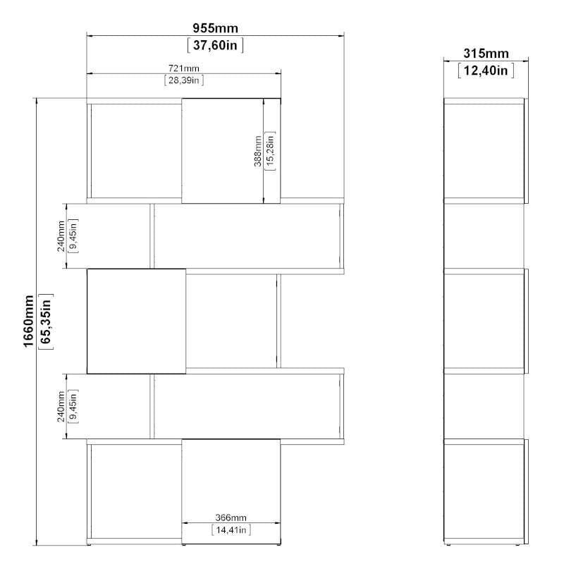 Riiul Aatrium Maze, 95x31x166 cm, pruun/must цена и информация | Riiulid | hansapost.ee