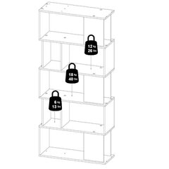 Riiul Aatrium Maze, 80x29,5x173,5 cm, pruun/valge price and information | Riiulid | hansapost.ee