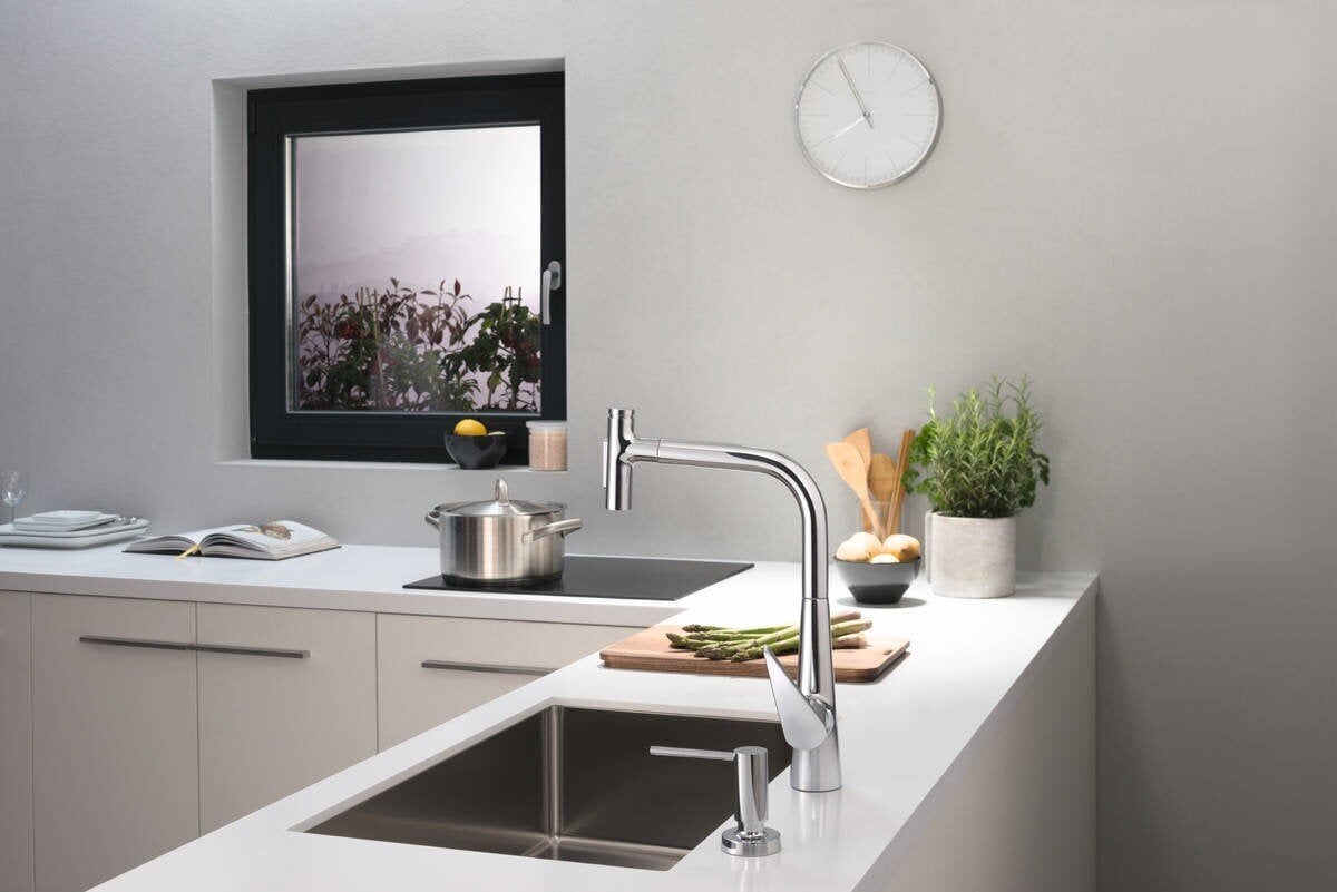 Hansgrohe seebi-/vahendidosaator 40448670 hind ja info | Vannitoa aksessuaarid | hansapost.ee