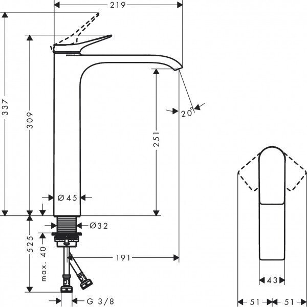 Hansgrohe Vivenis ühe hoovaga valamusegisti 250 75042670 hind ja info | Vannitoa segistid | hansapost.ee