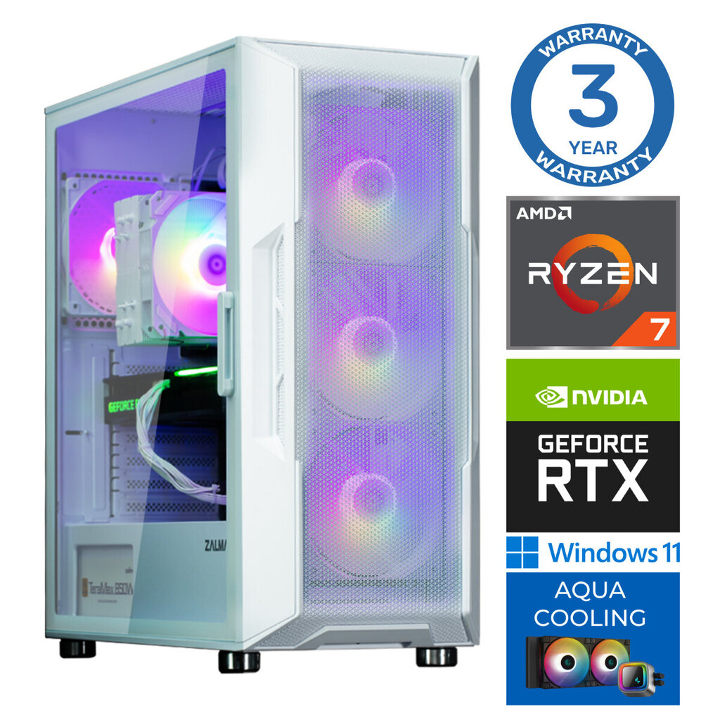 INTOP AQUA Ryzen 7 7700X 16GB DDR5 500SSD M.2 NVME RTX3060 12GB WIN11 hind ja info | Lauaarvutid | hansapost.ee