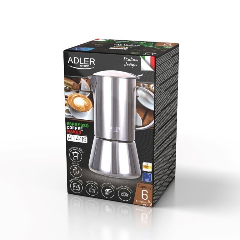 Adler Espresso kohvikann 6 tassile, 350 ml цена и информация | Teekannud, kohvikannud, veekeedukannud | hansapost.ee