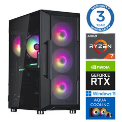 Компьютер INTOP AQUA Ryzen 7 7700X 64GB DDR5 500SSD M.2 NVME RTX4060Ti 8GB WIN11 цена и информация | Стационарные компьютеры | hansapost.ee