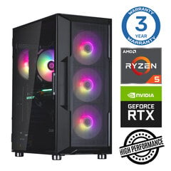 INTOP Ryzen 5 5500 32GB 250SSD M.2 NVME RTX3050 6GB no-OS цена и информация | Стационарные компьютеры | hansapost.ee