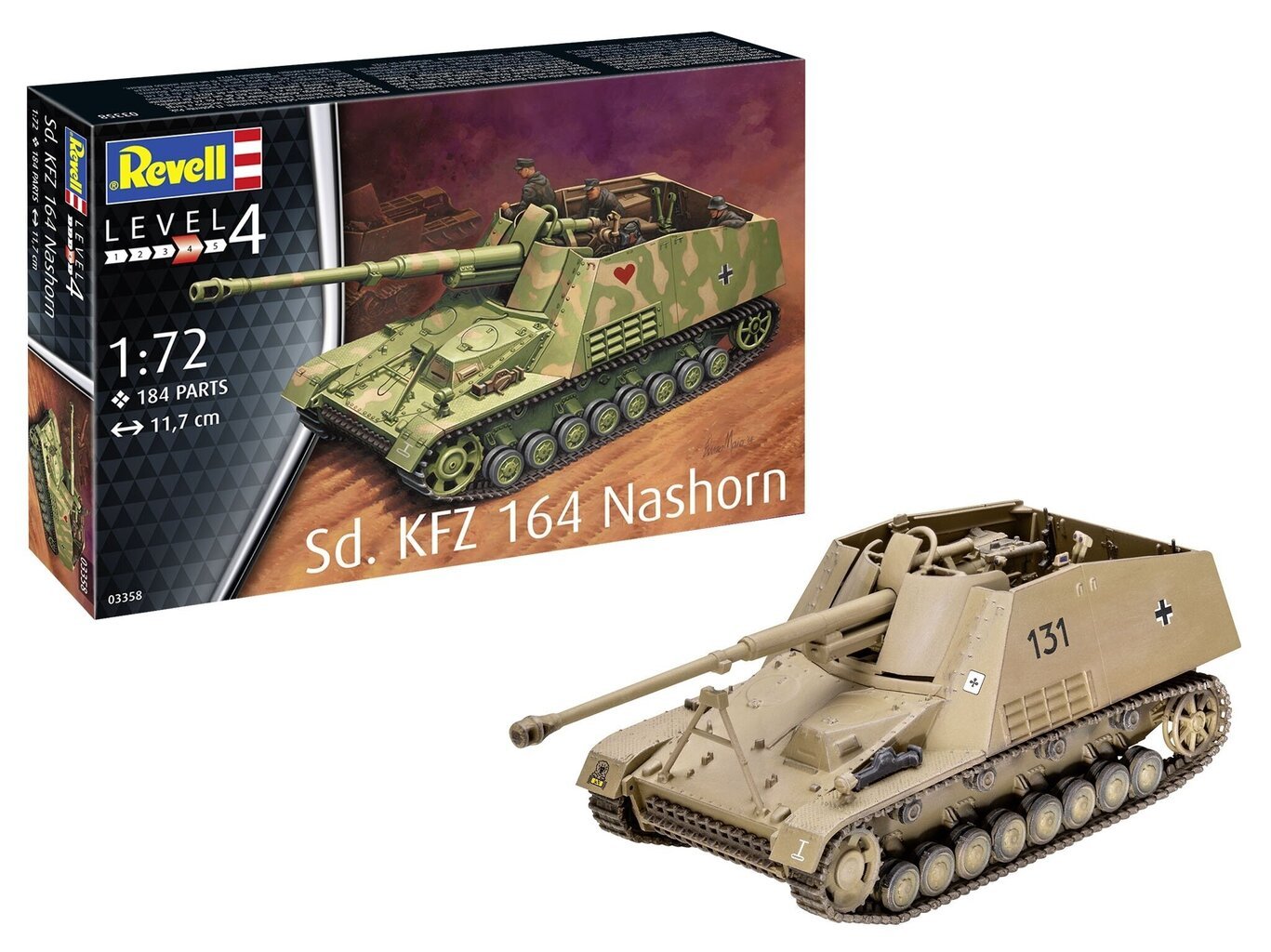 Mudel Revell - Sd.Kfz. 164 Nashorn, 1/72, 03358 цена и информация | Klotsid ja konstruktorid | hansapost.ee