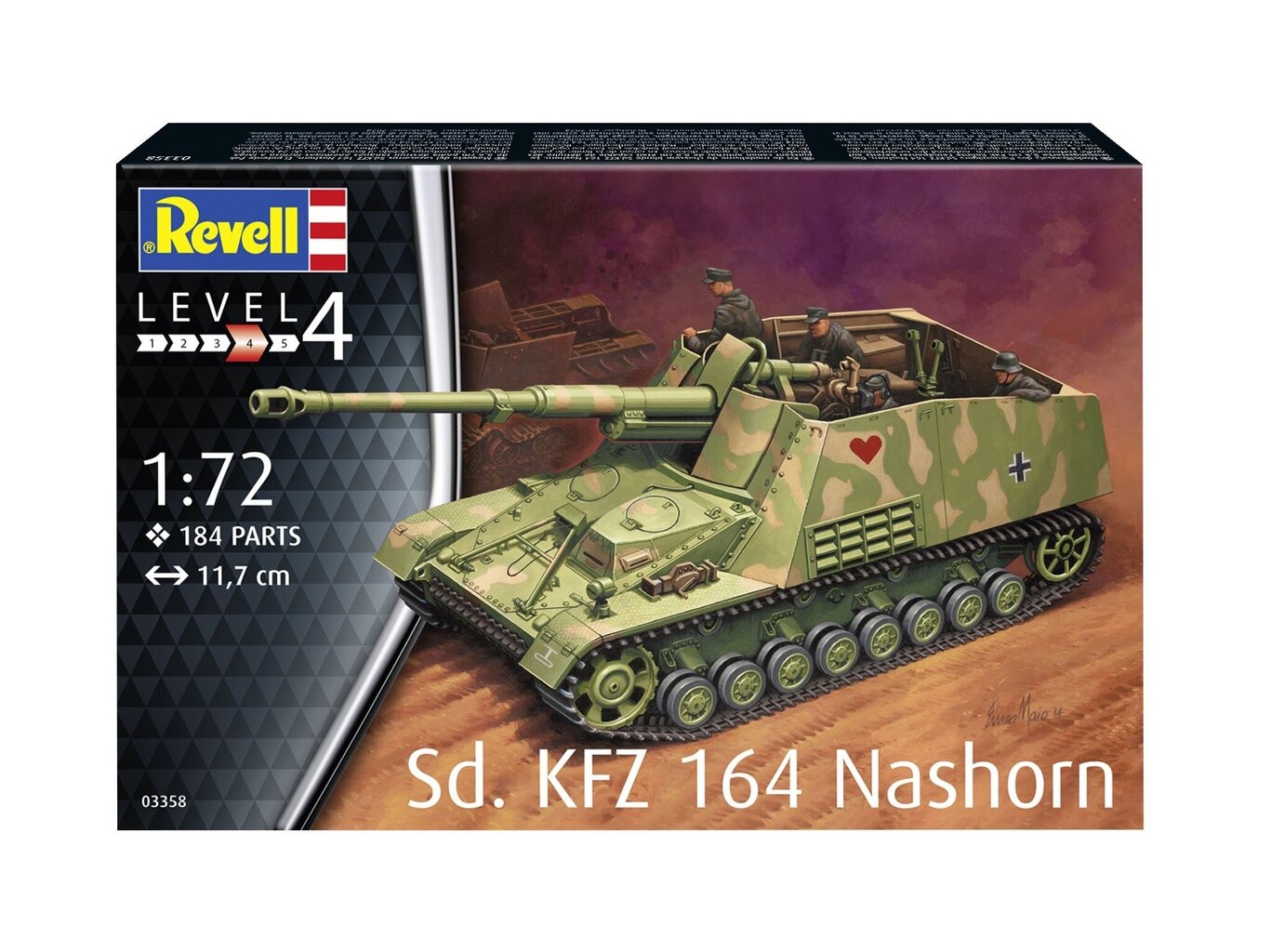 Mudel Revell - Sd.Kfz. 164 Nashorn, 1/72, 03358 hind ja info | Klotsid ja konstruktorid | hansapost.ee