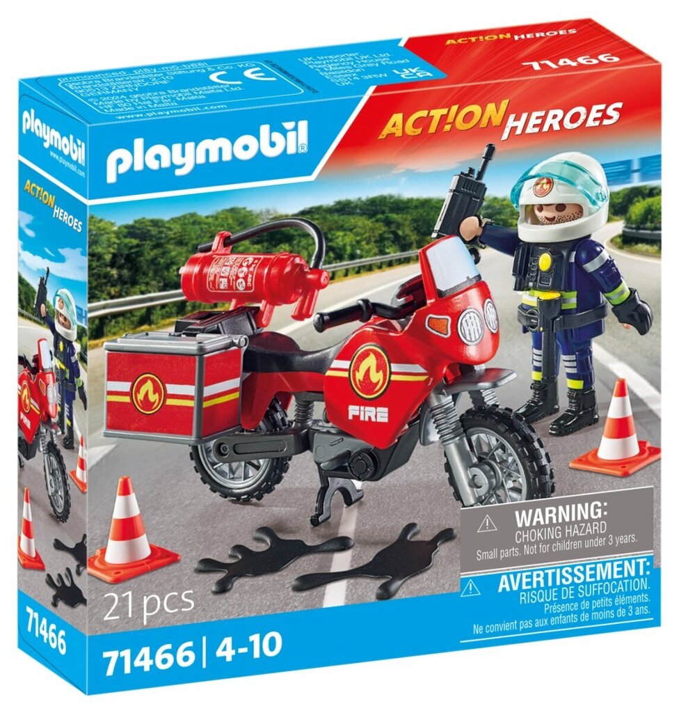 71466 playmobil® Action Heroes, Tuletõrjuja mootorratas цена и информация | Klotsid ja konstruktorid | hansapost.ee