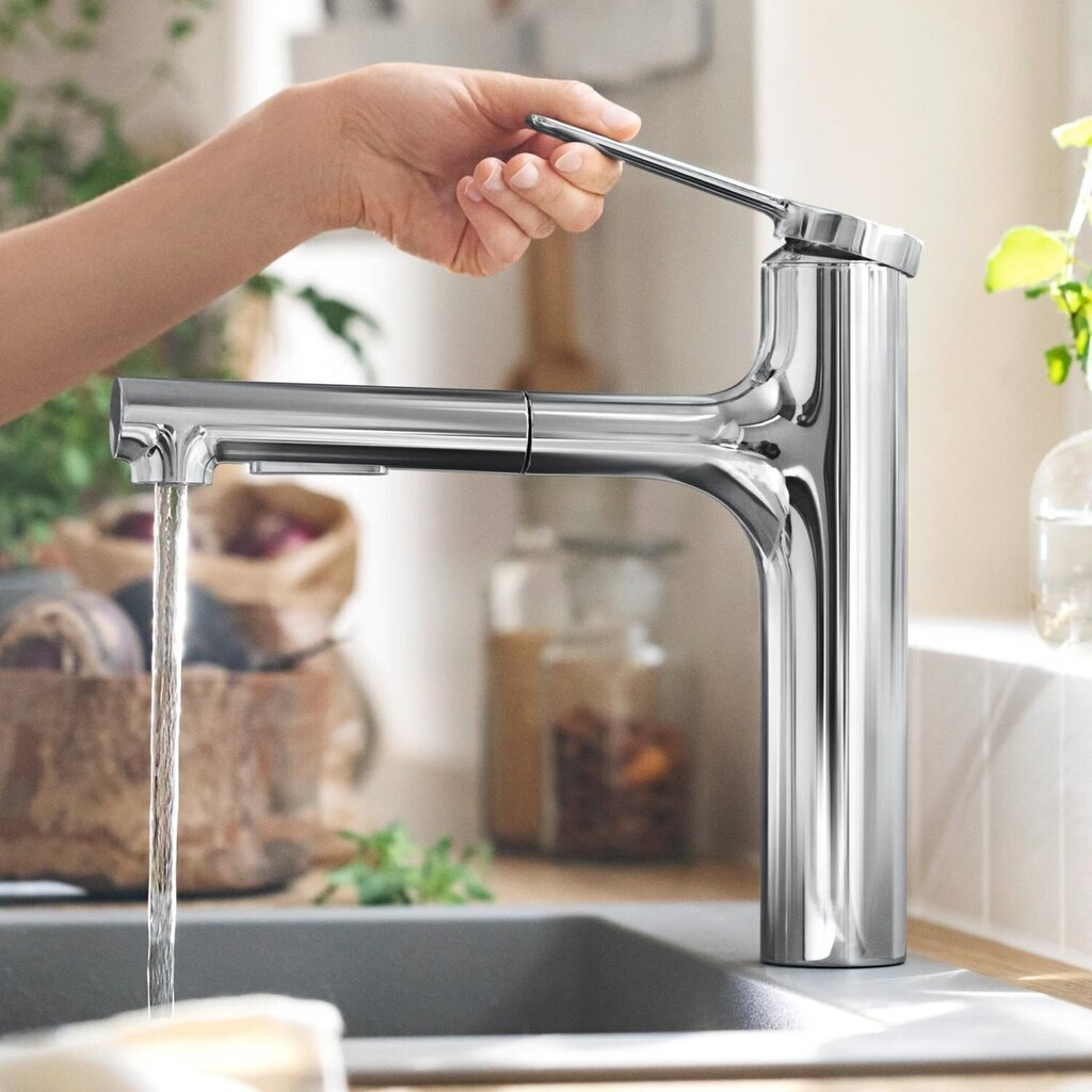 HANSGROHE Zesis M33 valamusegisti väljatõmmatava voolikuga, kroom 74801000 цена и информация | Vannitoa segistid | hansapost.ee