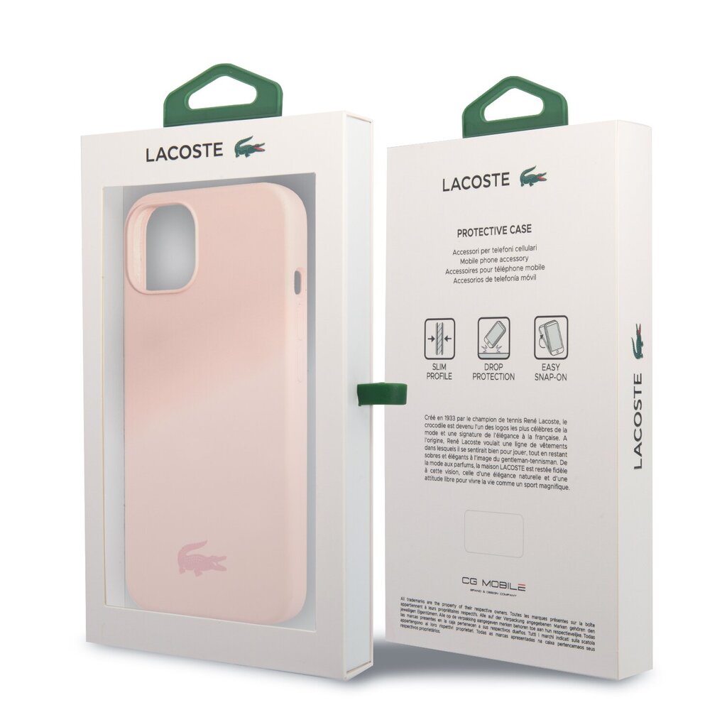 Lacoste Liquid Silicone Glossy Printing Logo Case for iPhone 13 Pink цена и информация | Telefonide kaitsekaaned ja -ümbrised | hansapost.ee