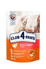 Club 4 Paws Premium kassipoegadele kalkuniga tarretises, 24 x 80 g hind ja info | Kassi kuivtoit ja kassikrõbinad | hansapost.ee