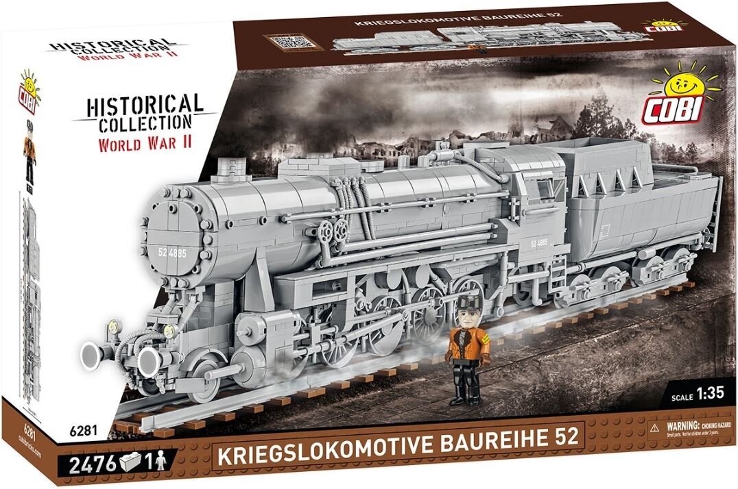 Konstruktor auruvedur Cobi Kriegslokomotive Baureihe 6281 2476-osaline hind ja info | Klotsid ja konstruktorid | hansapost.ee