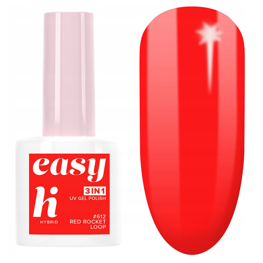 Hübriid küünelakk Hi Hybrid Easy 3in1, 612 Red Rocket Loop, 5 ml цена и информация | Küünelakid ja küünelakieemaldajad | hansapost.ee