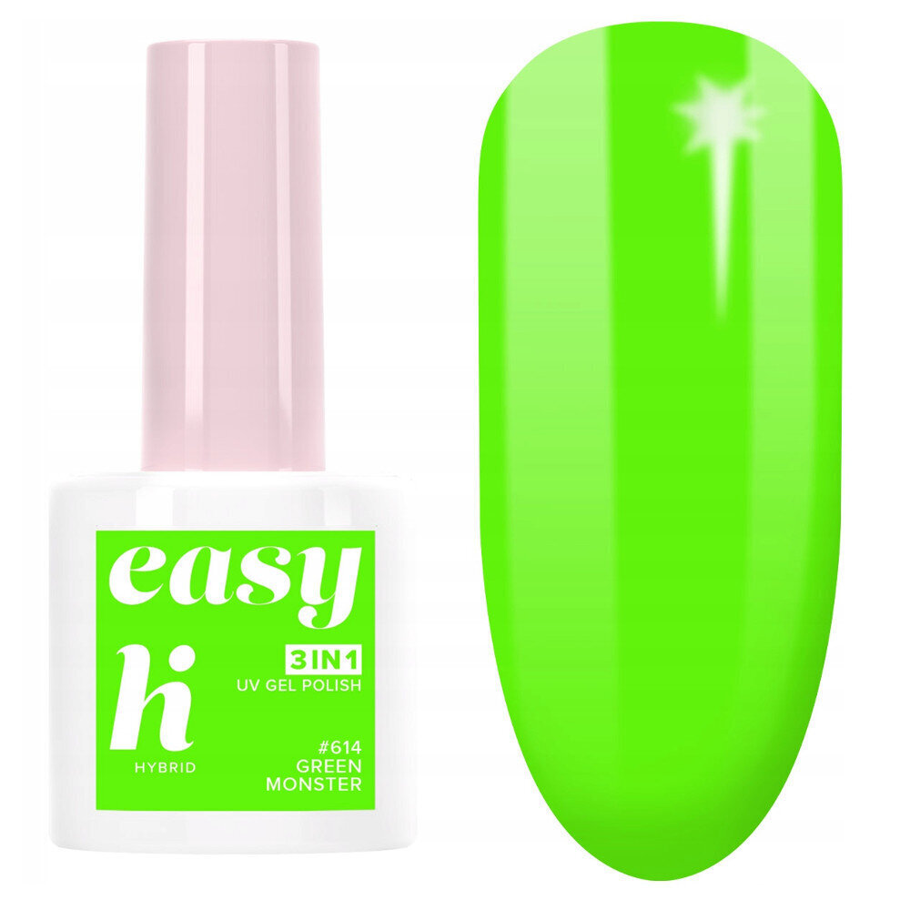 Hübriid küünelakk Hi Hybrid Easy 3in1, 614 Green Monster, 5 ml hind ja info | Küünelakid ja küünelakieemaldajad | hansapost.ee