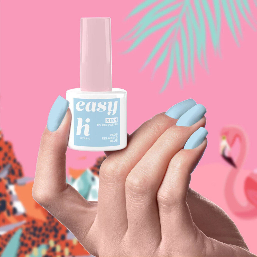 Hübriid küünelakk Hi Hybrid Easy 3in1, 606 Relaxing Blue, 5 ml hind ja info | Küünelakid ja küünelakieemaldajad | hansapost.ee