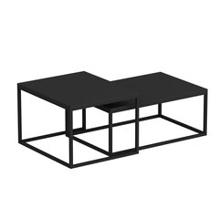 Lizdų stalas (2 vienetai) Leka - Black цена и информация | Журнальные столики | hansapost.ee