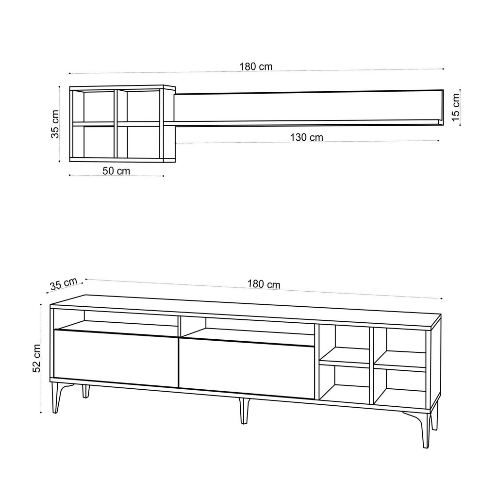 2-osaline elutoa mööblikomplekt Kalune Design Debbie, pruun hind ja info | Sektsioonkapid | hansapost.ee