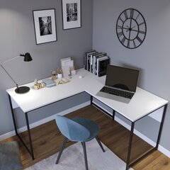 Письменный стол Asir L - L192, белый/черный цена и информация | Компьютерные, письменные столы | hansapost.ee