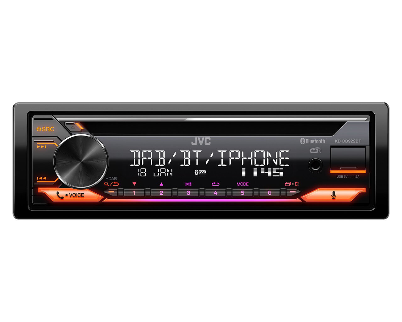 Raadio-CD-mängija Autosse JVC KD-DB922BT Must цена и информация | Autoraadiod, multimeedia | hansapost.ee