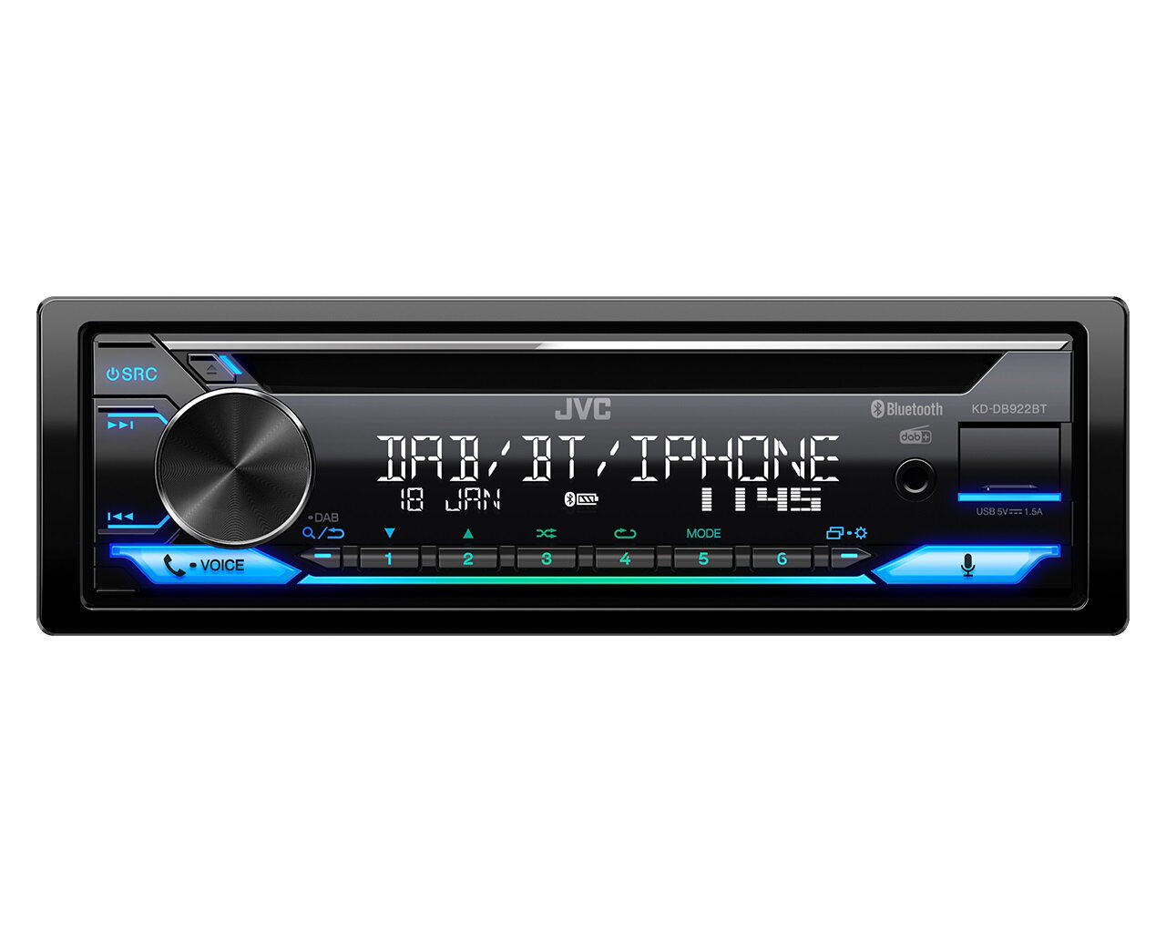 Raadio-CD-mängija Autosse JVC KD-DB922BT Must цена и информация | Autoraadiod, multimeedia | hansapost.ee