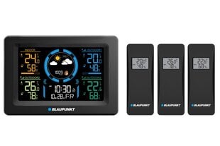 Метеостанция с 3-мя датчиками Blaupunkt LCD WS40BK цена и информация |  Метеорологические станции, термометры | hansapost.ee