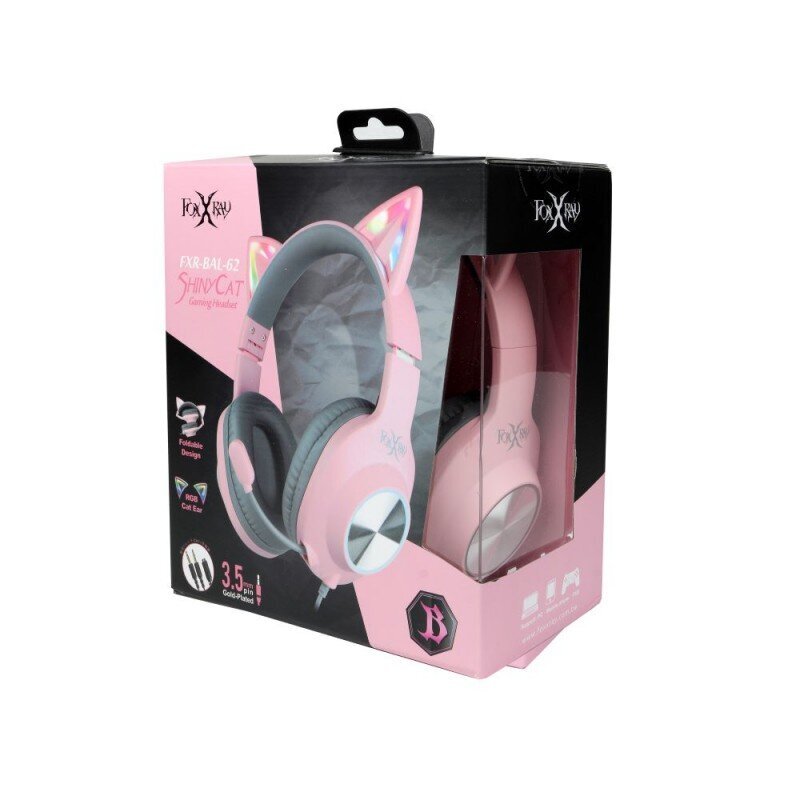 Foxxray ShinyCat Gaming Headset Wired Black/Pink hind ja info | Kõrvaklapid | hansapost.ee