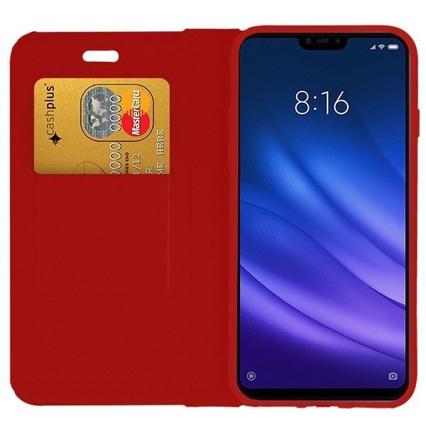 Mocco Carbon Leather Book Case For Apple iPhone X / XS Red цена и информация | Telefonide kaitsekaaned ja -ümbrised | hansapost.ee