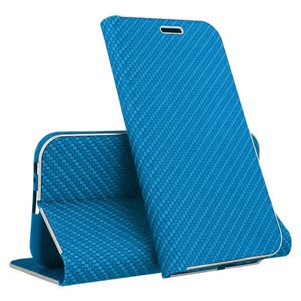 Mocco Carbon Leather Book Case For Apple iPhone X / XS Blue цена и информация | Telefonide kaitsekaaned ja -ümbrised | hansapost.ee