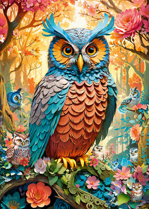 Pusle CherryPazzi Quilled Owl, 1000 o. hind ja info | Pusled lastele ja täiskasvanutele | hansapost.ee