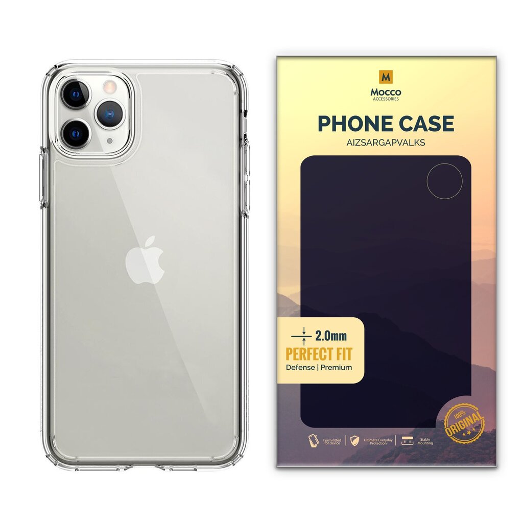 Telefoniümbris Mocco Original 2 mm telefonile Apple iPhone 11 Pro, Läbipaistev (EU Blister) hind ja info | Telefonide kaitsekaaned ja -ümbrised | hansapost.ee
