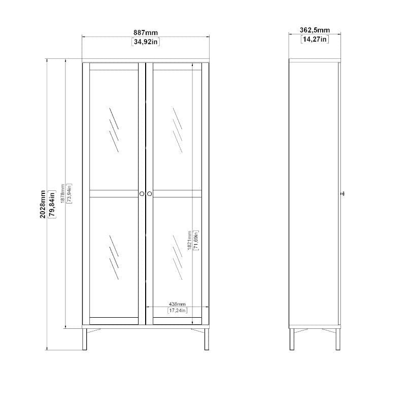 Vitriin Aatrium Roma, 88x36x202 cm, valge hind ja info | Vitriinid | hansapost.ee