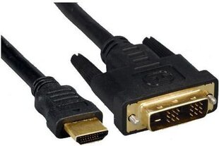 видеокабель dvi (18+1) m - hdmi m, 3 м, позолоченный, черный цена и информация | Кабели и провода | hansapost.ee