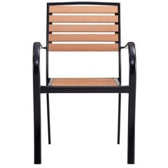 Уличный стул Aatrium Dyron, черный/коричневый цена и информация | Садовые стулья, кресла, пуфы | hansapost.ee