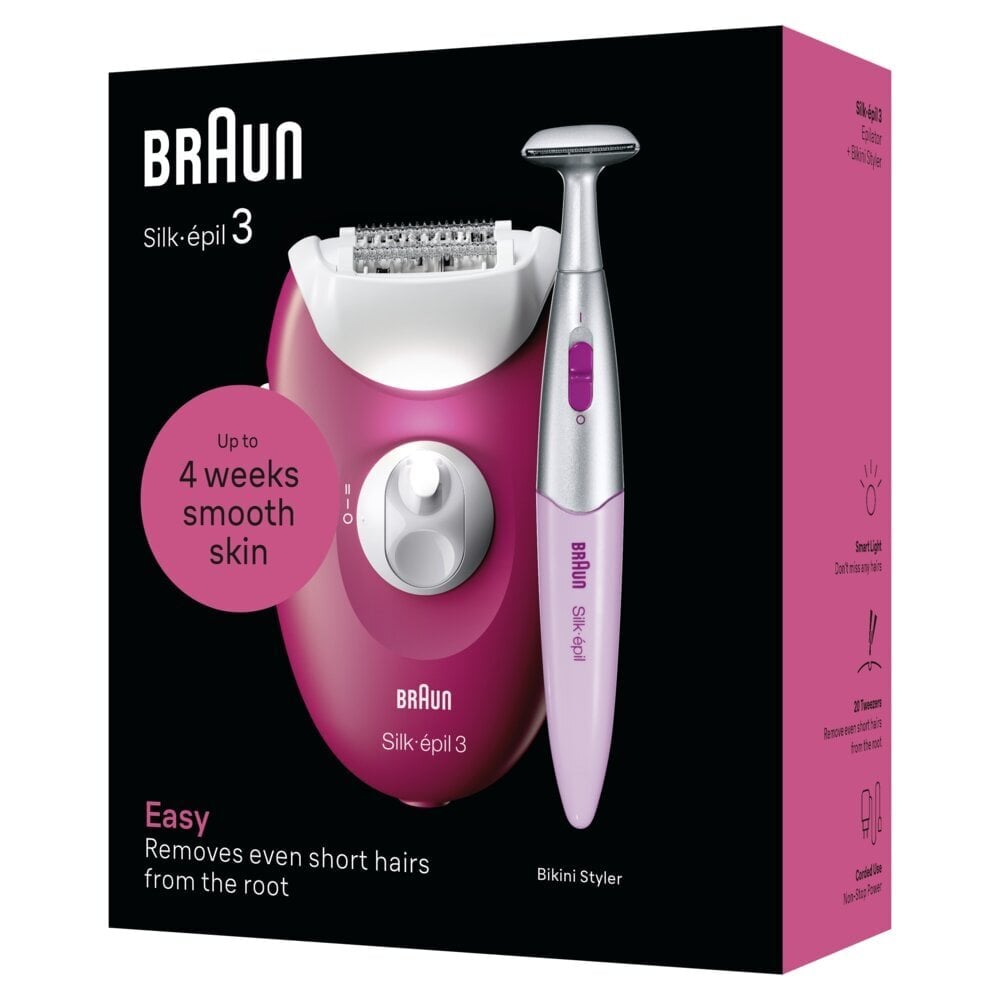 Braun Silk-Epil 3 3-202 price and information | Raseerijad, epilaatorid ja fotoepilaatorid | hansapost.ee