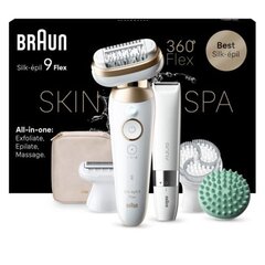 Braun Silk epil 9 3D Flex SkinSpa 9-481 + компактный триммер для волос на теле BS1000 цена и информация | Эпиляторы | hansapost.ee