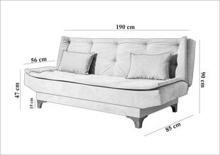 2-х частей гостиной мебельный комплект Asir Kelebek TKM1-1501, фиолетовый цена и информация | Комплекты мягкой мебели | hansapost.ee