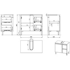 Ванная шкафчик Aatrium Salinas, 60x56x34 см, серый/коричневый цена и информация | Шкафчики для ванной | hansapost.ee